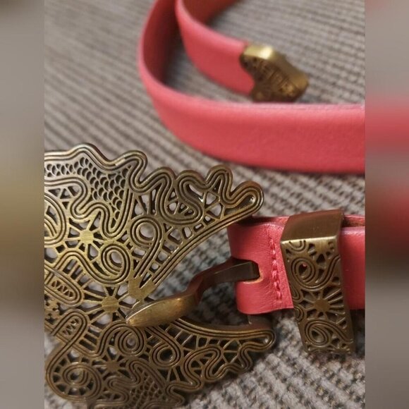 Fabio Corti Vintage Leather Belt Vintage Cowboy Rodeo Festival Western Style - Picture 2 of 9